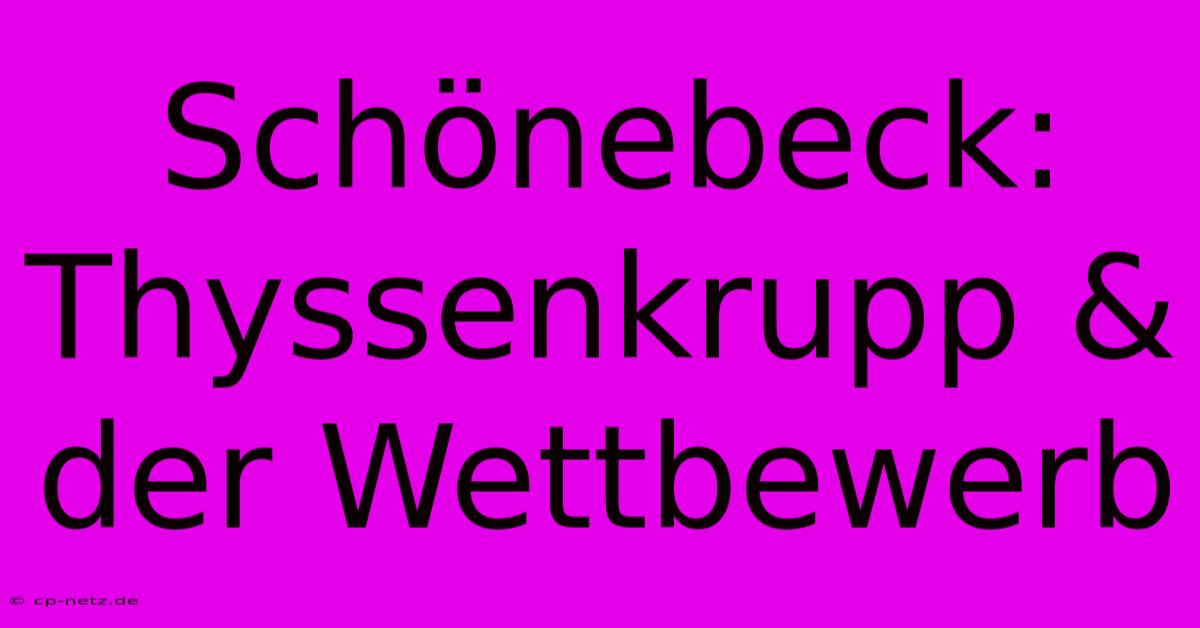 Schönebeck: Thyssenkrupp & Der Wettbewerb