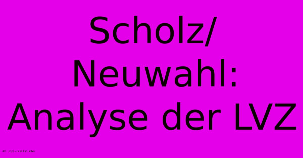 Scholz/Neuwahl: Analyse Der LVZ