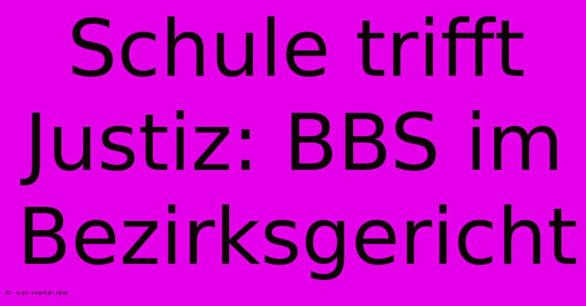 Schule Trifft Justiz: BBS Im Bezirksgericht