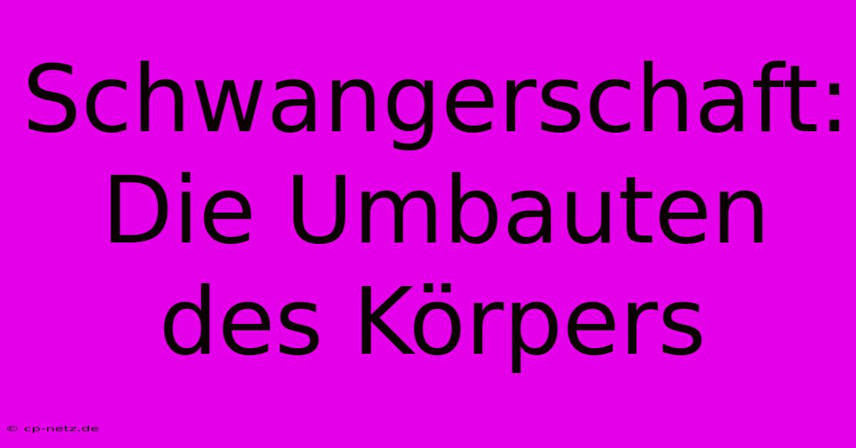 Schwangerschaft: Die Umbauten Des Körpers