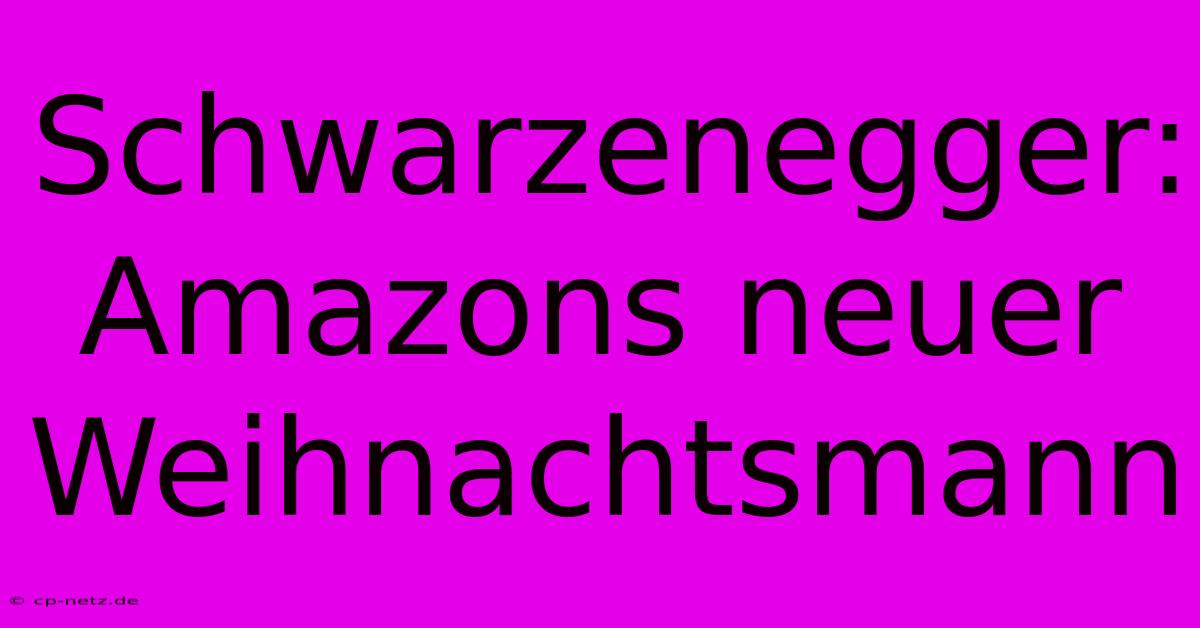 Schwarzenegger: Amazons Neuer Weihnachtsmann