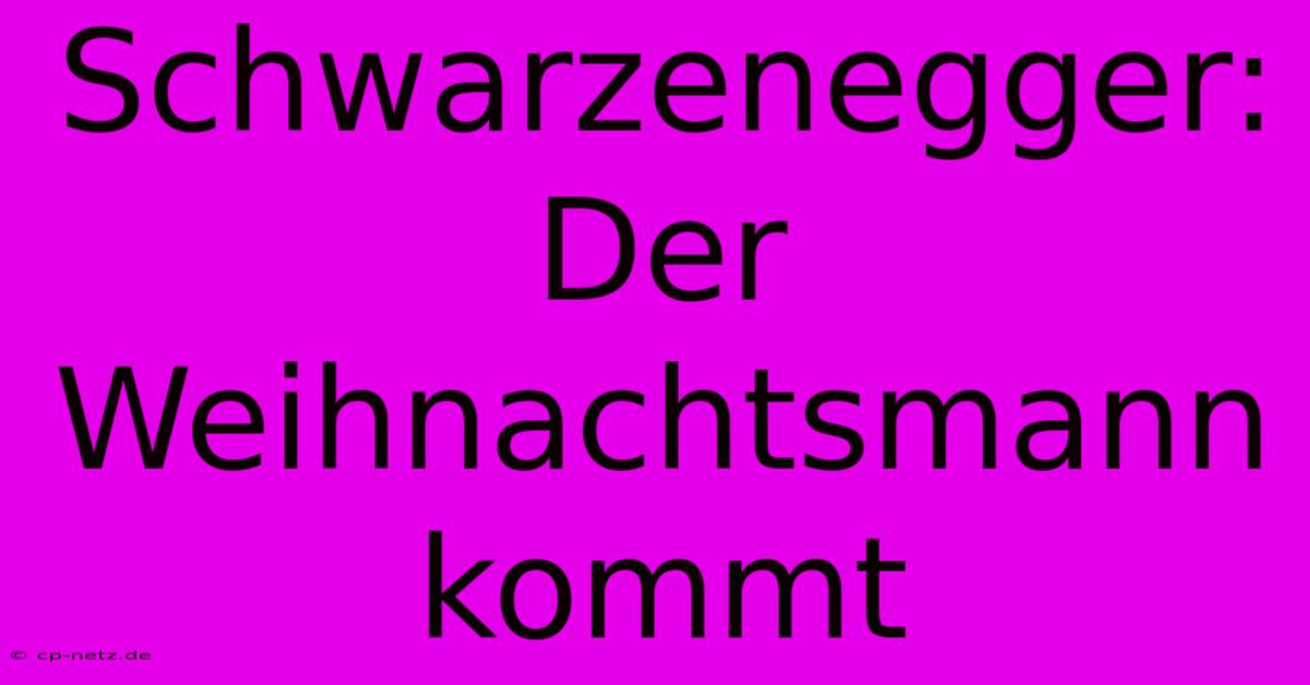 Schwarzenegger: Der Weihnachtsmann Kommt