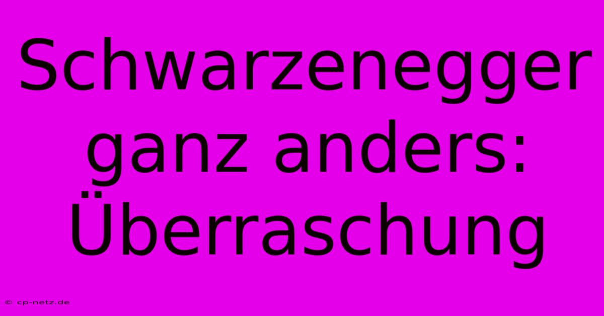 Schwarzenegger Ganz Anders: Überraschung