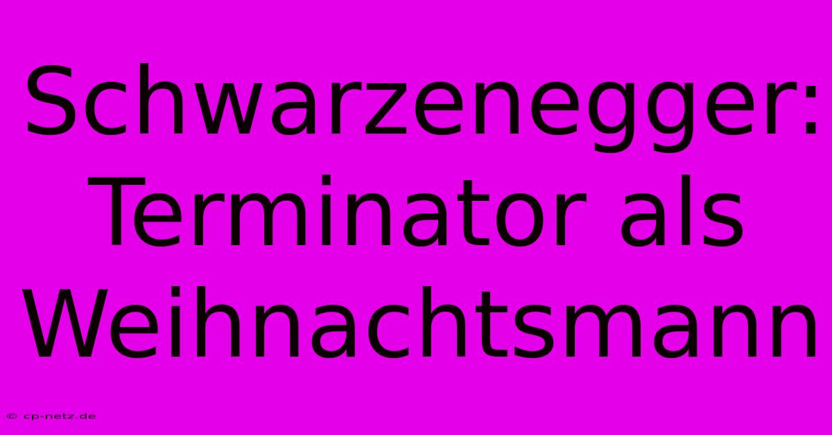 Schwarzenegger: Terminator Als Weihnachtsmann