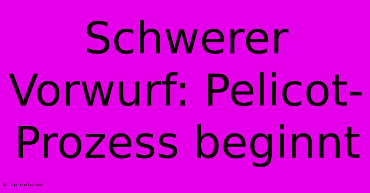 Schwerer Vorwurf: Pelicot-Prozess Beginnt