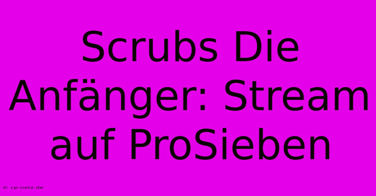 Scrubs Die Anfänger: Stream Auf ProSieben