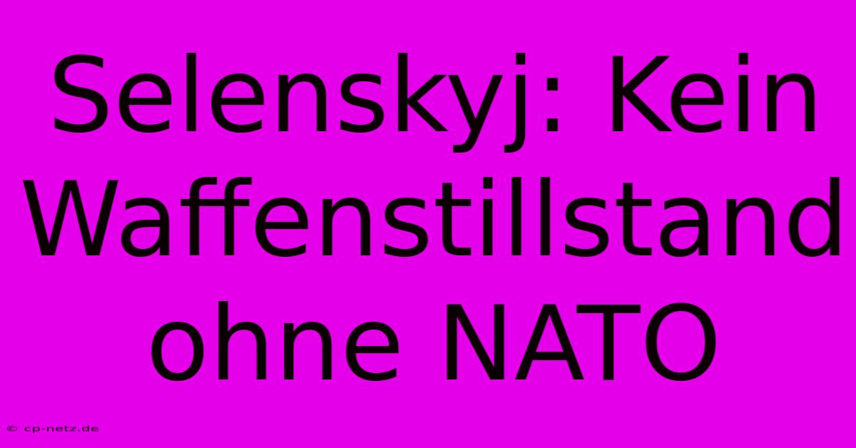 Selenskyj: Kein Waffenstillstand Ohne NATO