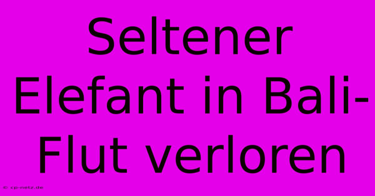 Seltener Elefant In Bali-Flut Verloren