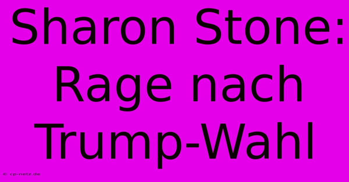 Sharon Stone: Rage Nach Trump-Wahl