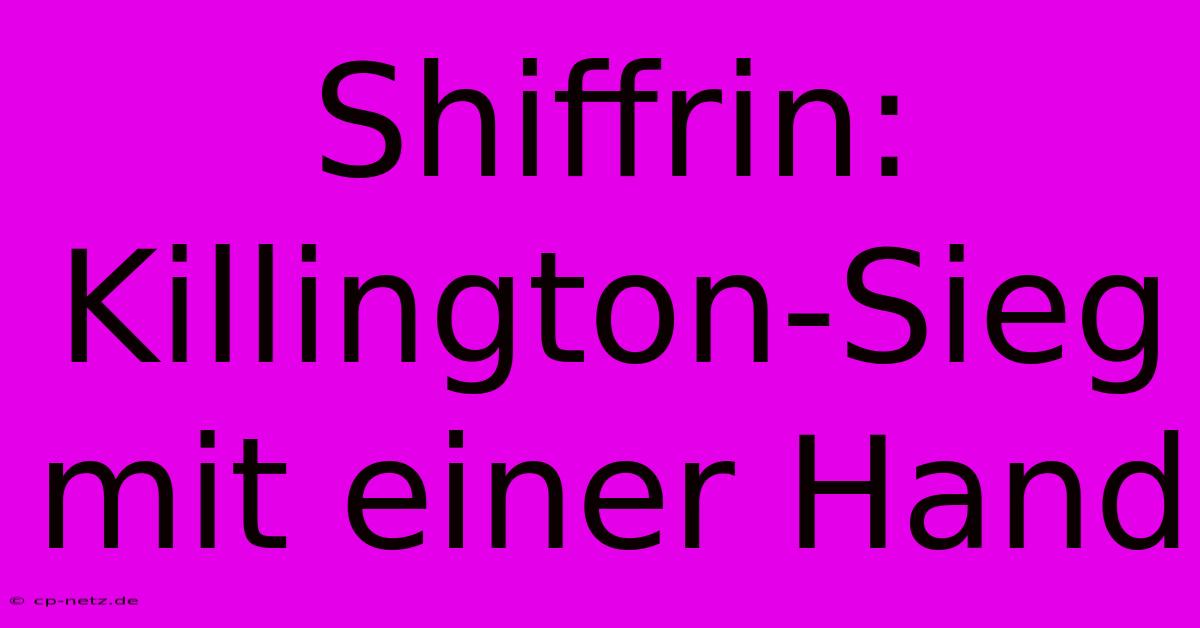 Shiffrin: Killington-Sieg Mit Einer Hand