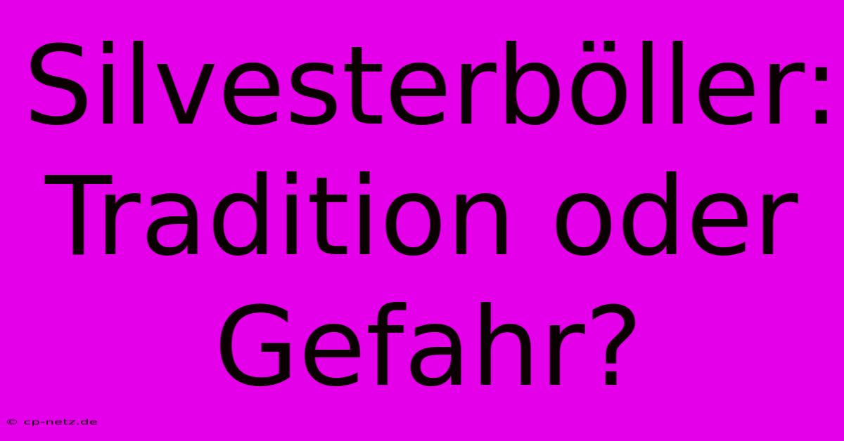 Silvesterböller: Tradition Oder Gefahr?