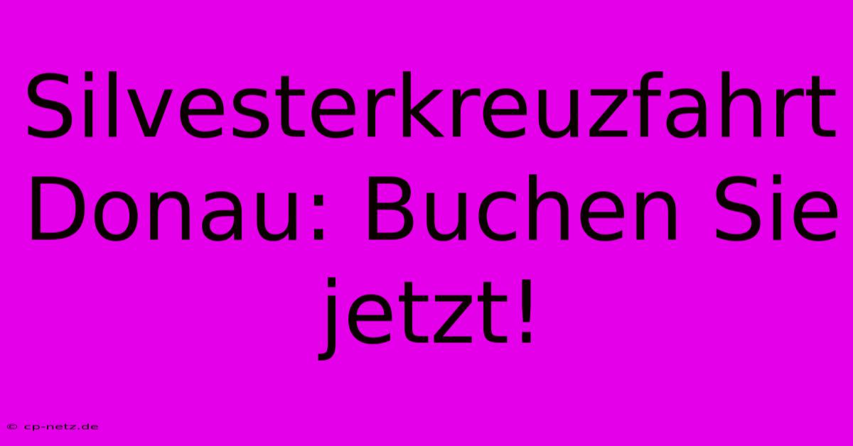 Silvesterkreuzfahrt Donau: Buchen Sie Jetzt!