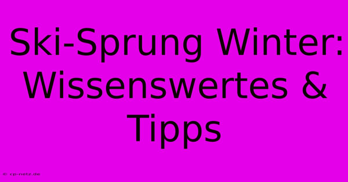 Ski-Sprung Winter: Wissenswertes & Tipps