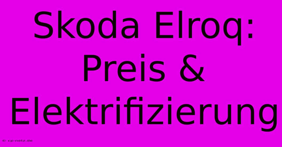 Skoda Elroq: Preis & Elektrifizierung