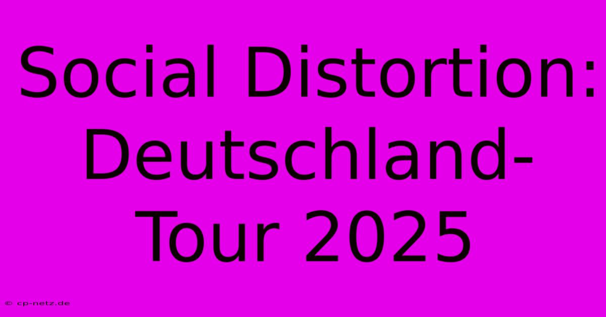 Social Distortion: Deutschland-Tour 2025