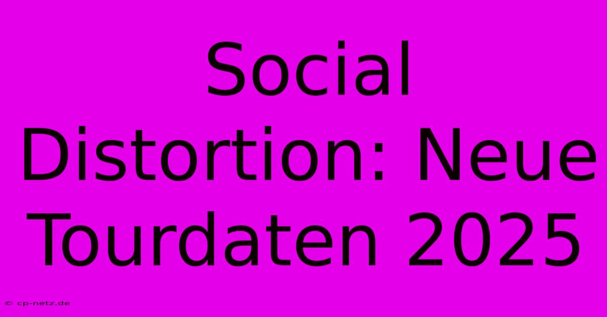 Social Distortion: Neue Tourdaten 2025