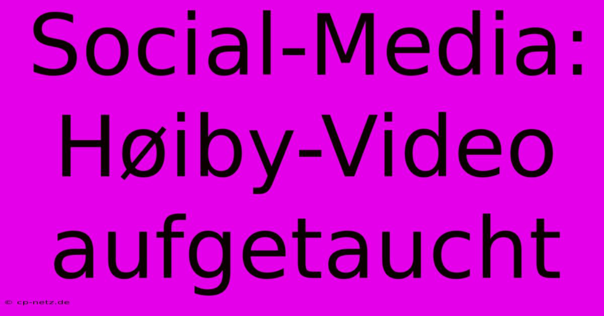 Social-Media: Høiby-Video Aufgetaucht