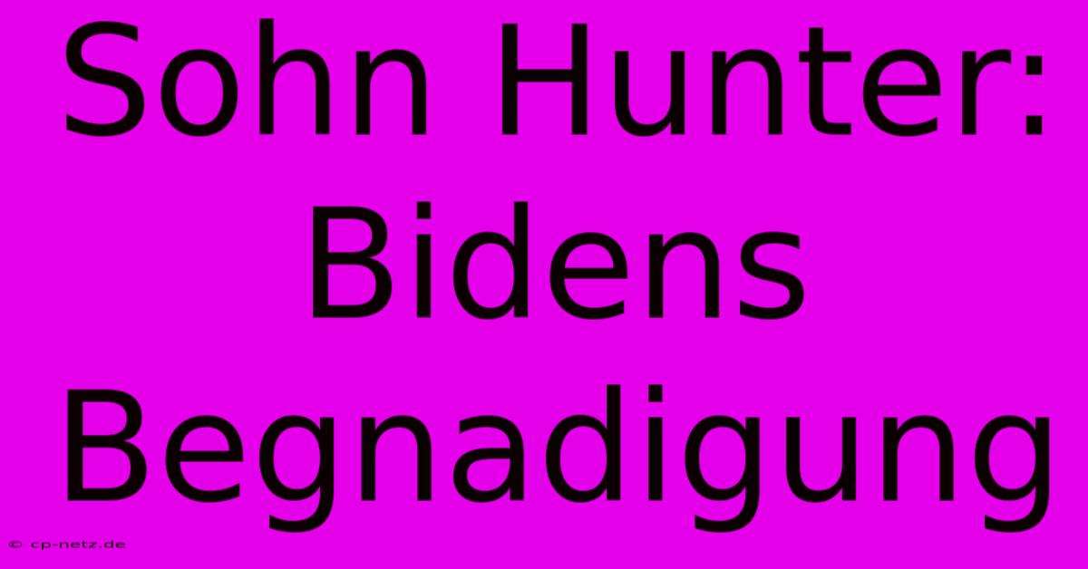 Sohn Hunter: Bidens Begnadigung