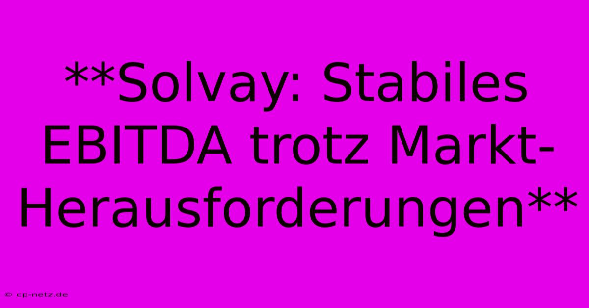 **Solvay: Stabiles EBITDA Trotz Markt-Herausforderungen**