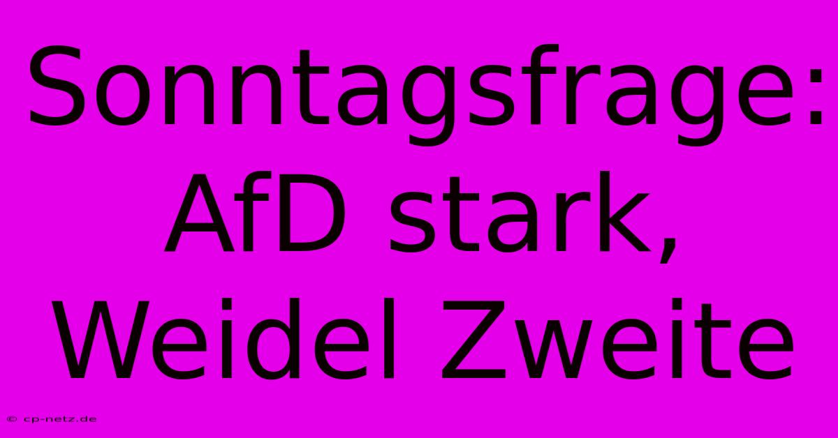 Sonntagsfrage: AfD Stark, Weidel Zweite