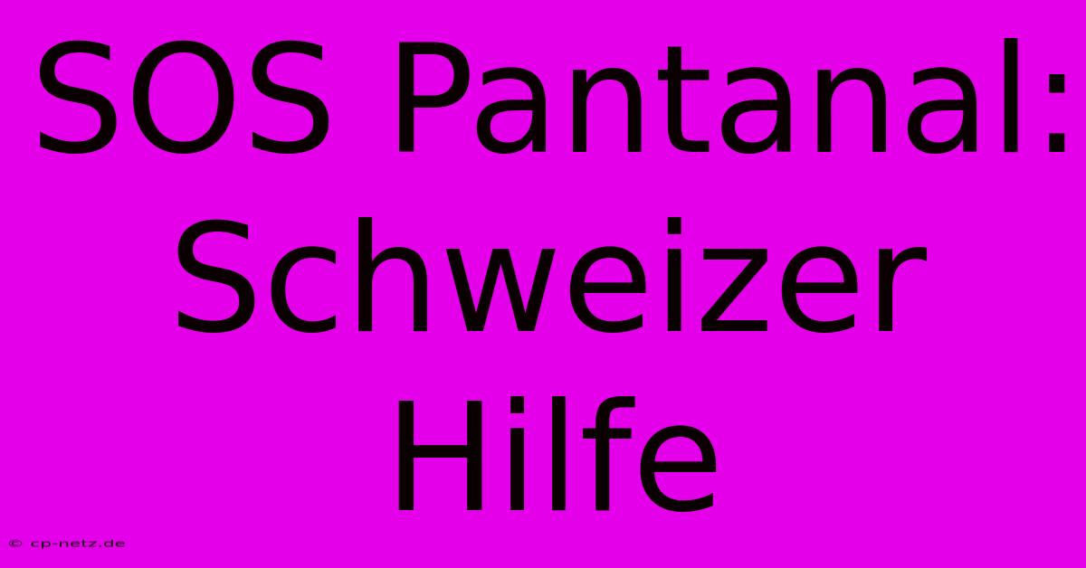 SOS Pantanal: Schweizer Hilfe