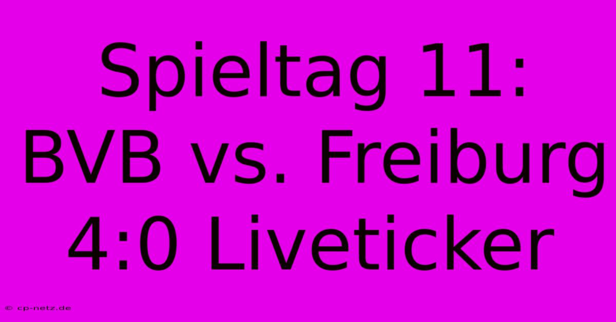 Spieltag 11: BVB Vs. Freiburg 4:0 Liveticker