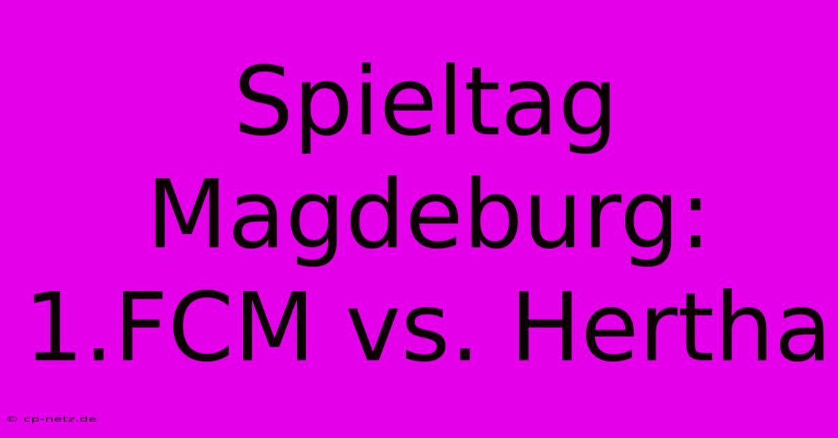 Spieltag Magdeburg: 1.FCM Vs. Hertha