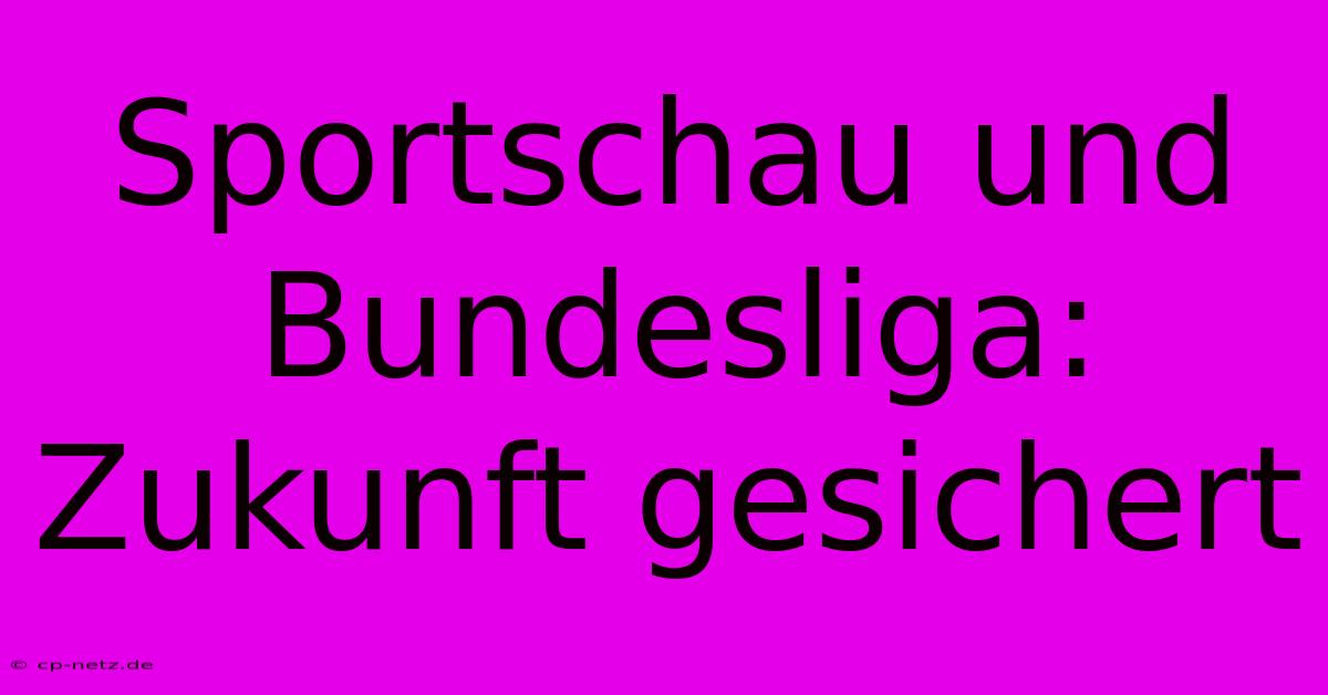 Sportschau Und Bundesliga: Zukunft Gesichert