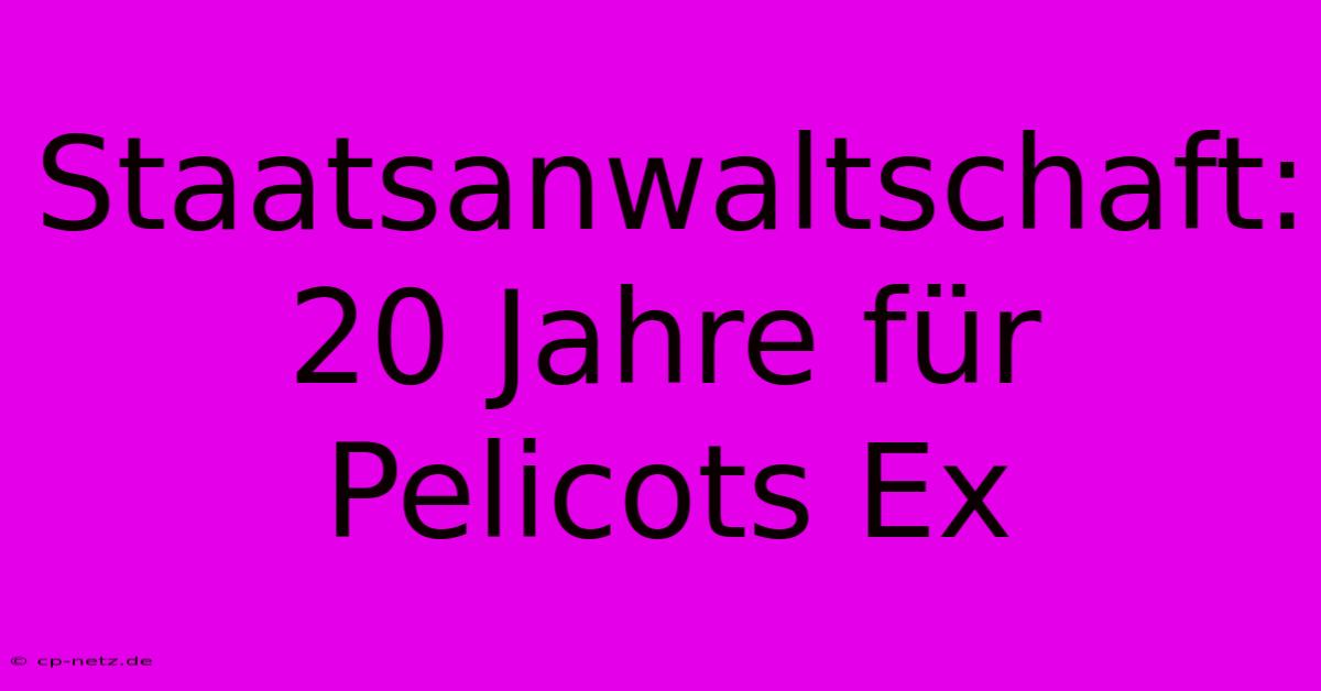 Staatsanwaltschaft: 20 Jahre Für Pelicots Ex