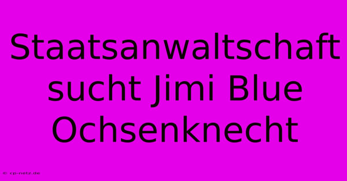 Staatsanwaltschaft Sucht Jimi Blue Ochsenknecht