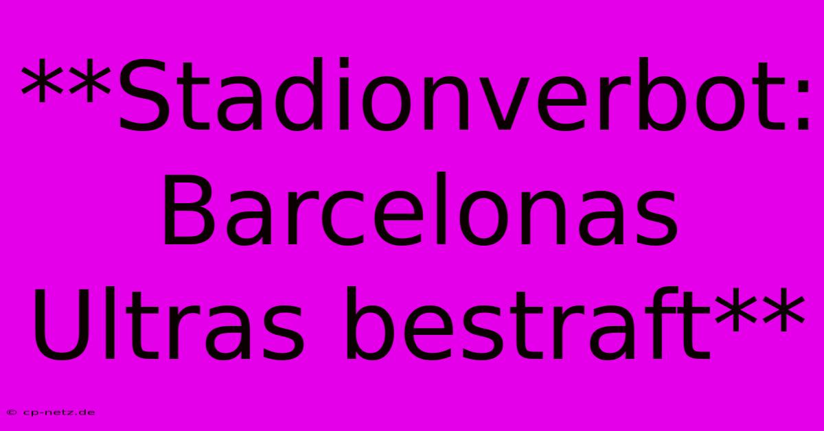 **Stadionverbot: Barcelonas Ultras Bestraft**