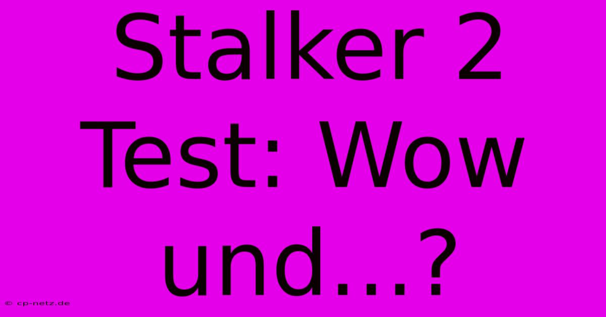 Stalker 2 Test: Wow Und...?