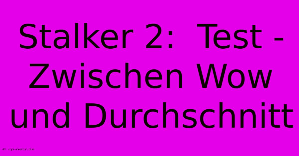 Stalker 2:  Test -  Zwischen Wow Und Durchschnitt