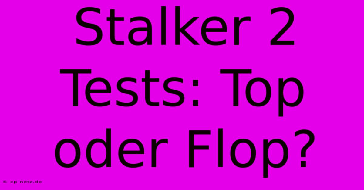 Stalker 2 Tests: Top Oder Flop?