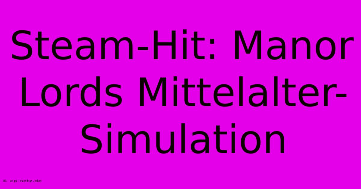 Steam-Hit: Manor Lords Mittelalter-Simulation