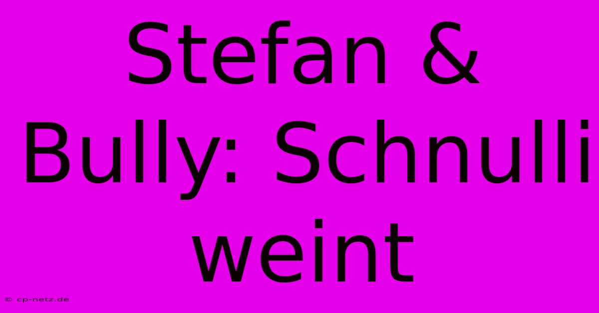 Stefan & Bully: Schnulli Weint