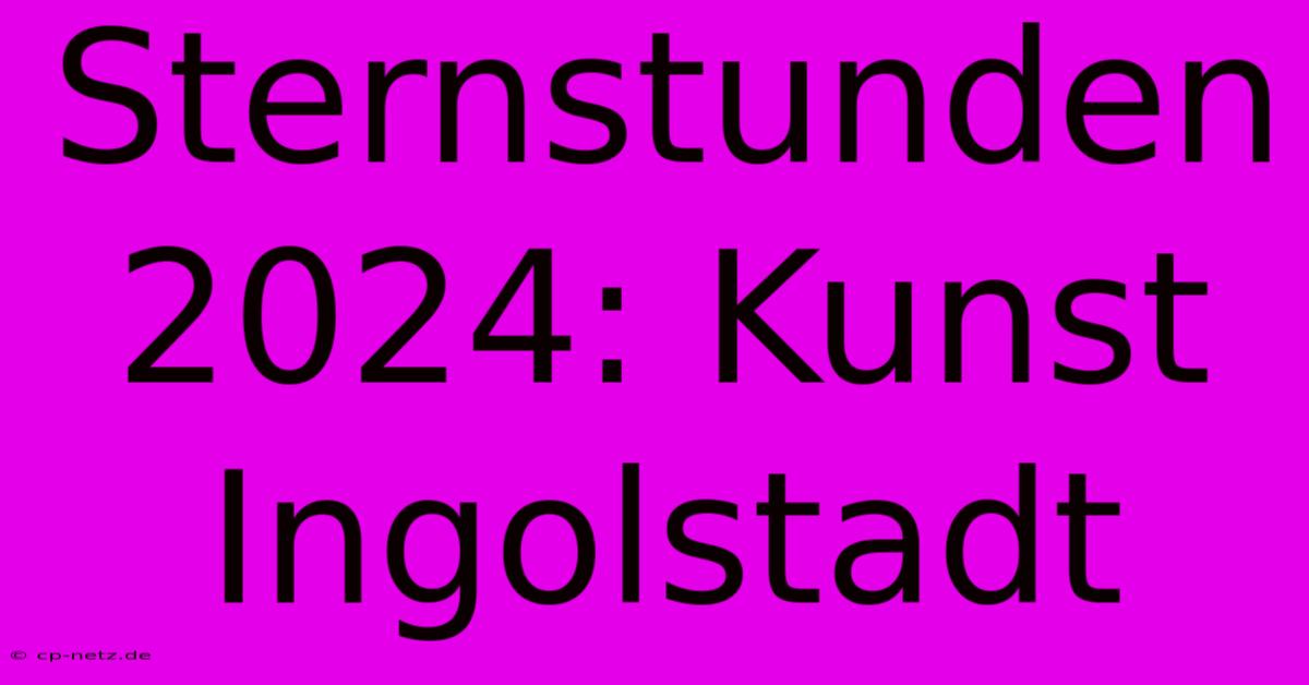 Sternstunden 2024: Kunst Ingolstadt