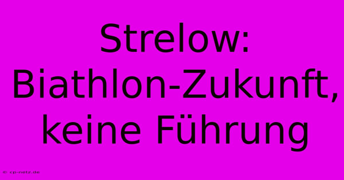 Strelow: Biathlon-Zukunft, Keine Führung