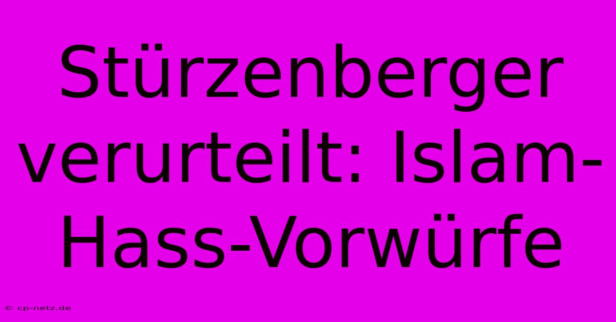 Stürzenberger Verurteilt: Islam-Hass-Vorwürfe