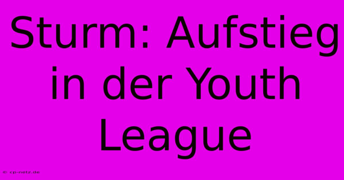 Sturm: Aufstieg In Der Youth League