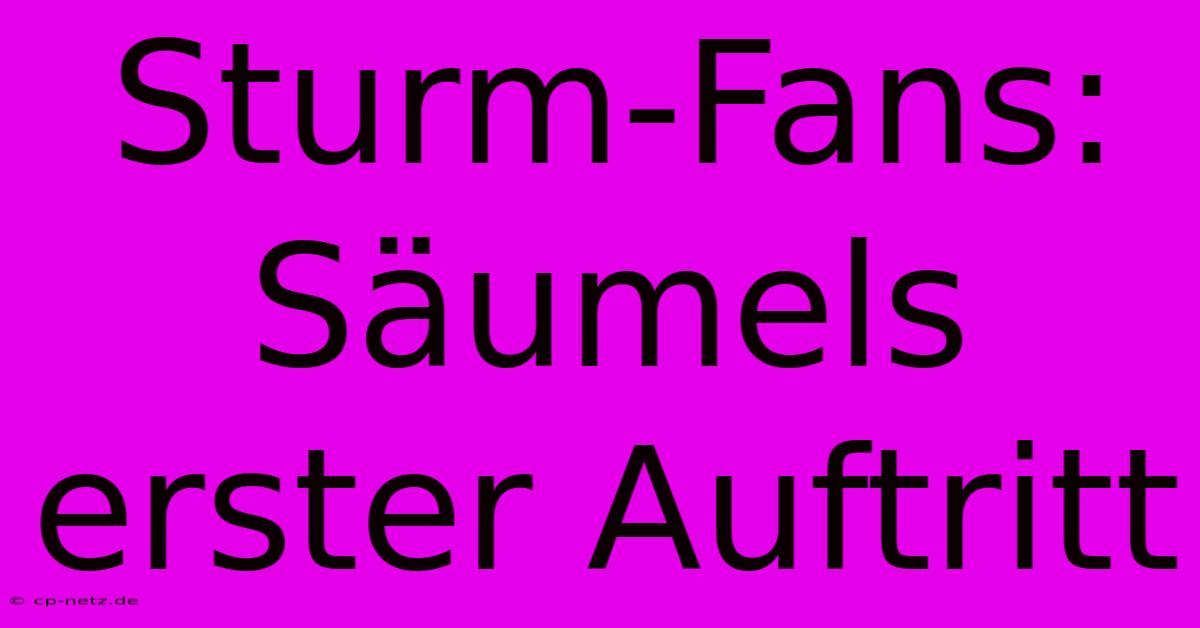 Sturm-Fans: Säumels Erster Auftritt