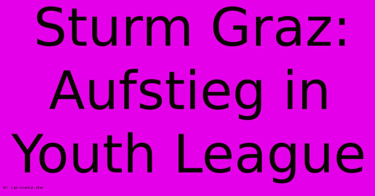 Sturm Graz: Aufstieg In Youth League