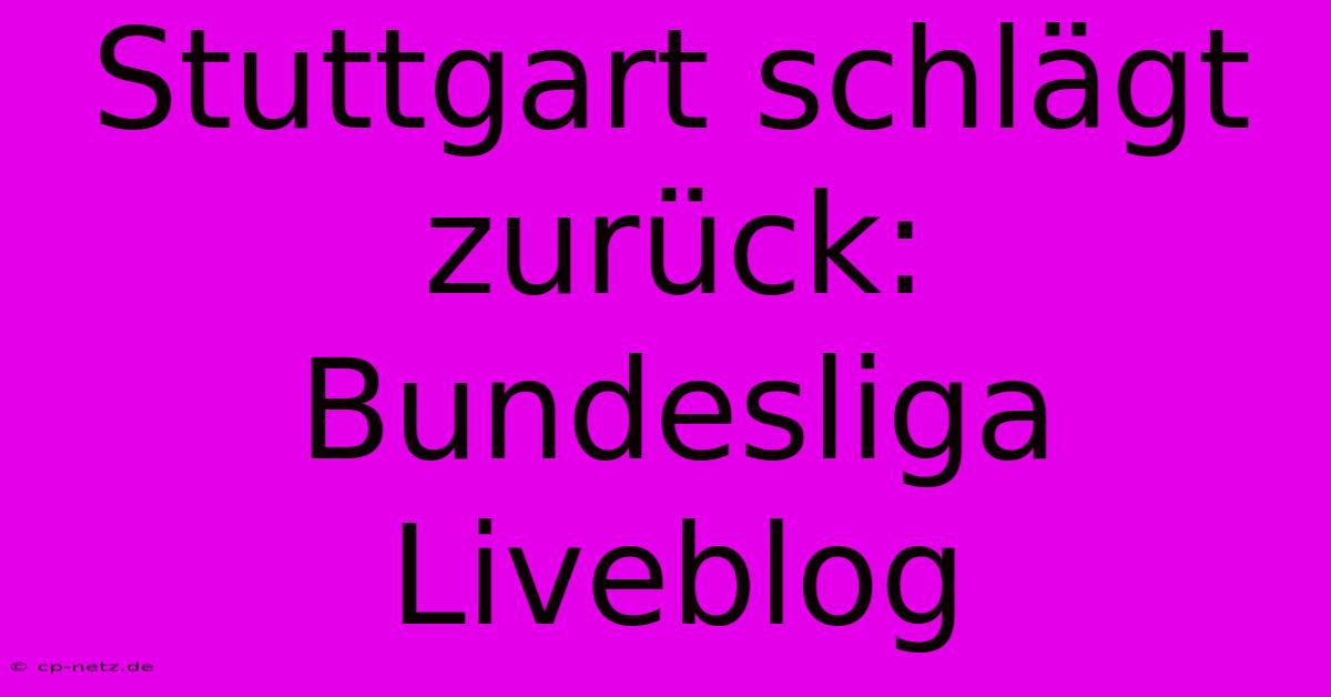 Stuttgart Schlägt Zurück: Bundesliga Liveblog