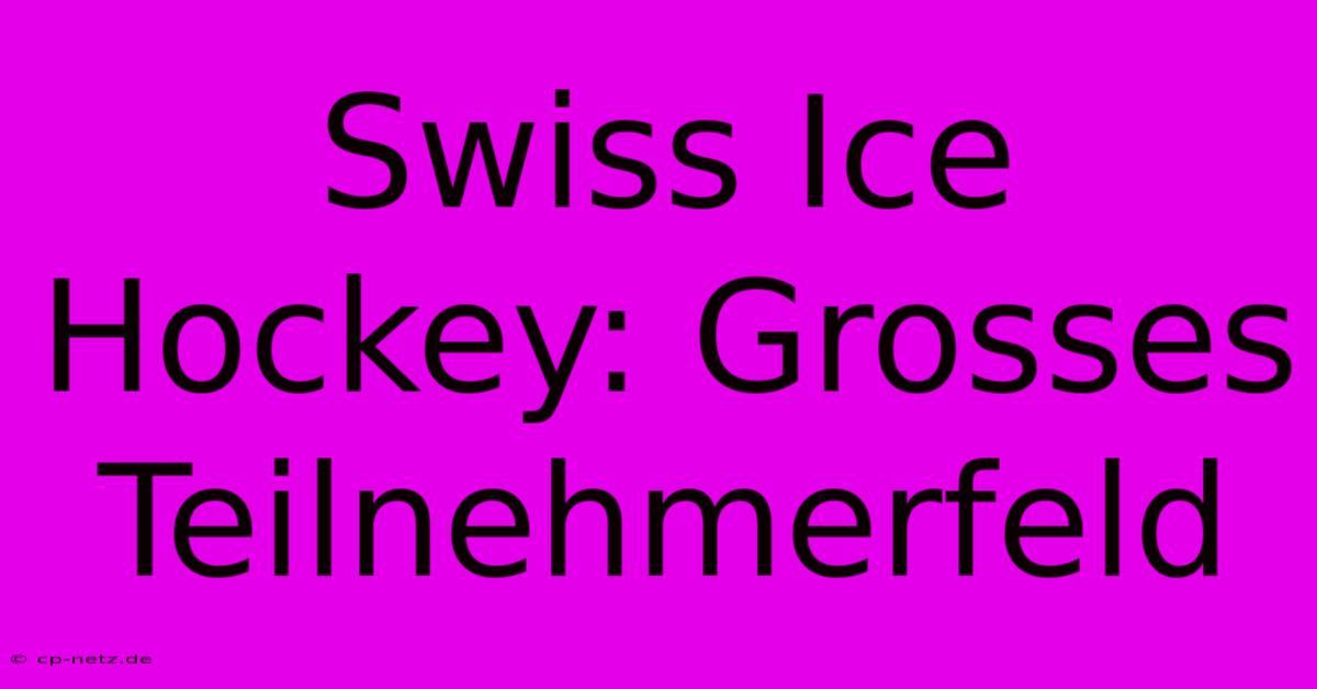 Swiss Ice Hockey: Grosses Teilnehmerfeld