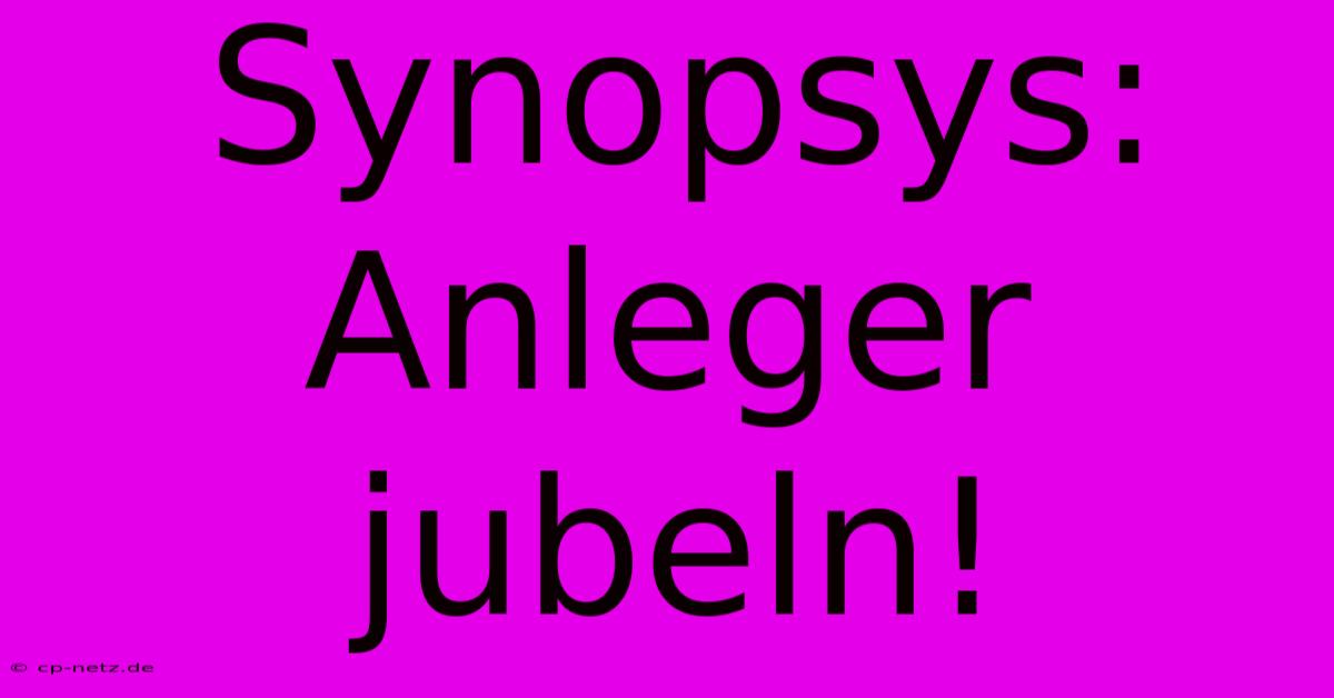 Synopsys: Anleger Jubeln!