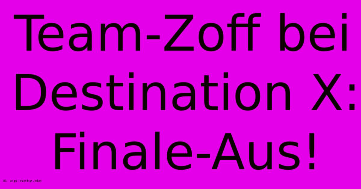 Team-Zoff Bei Destination X: Finale-Aus!