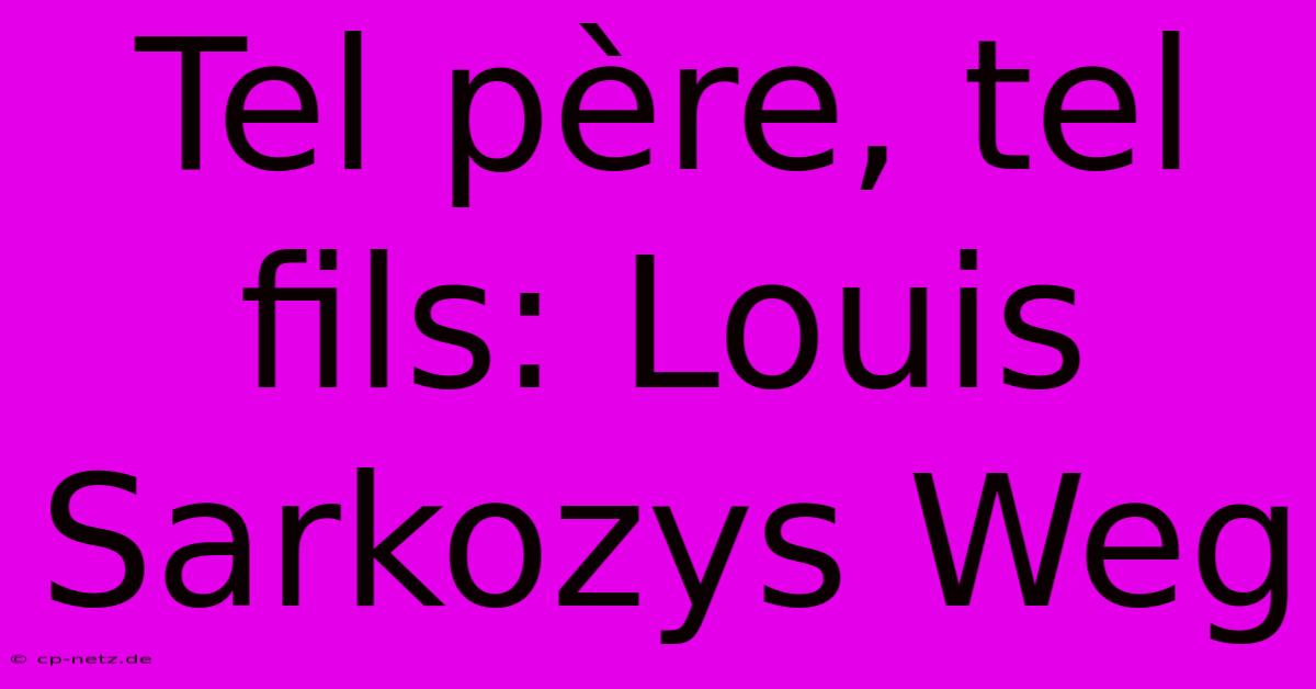 Tel Père, Tel Fils: Louis Sarkozys Weg