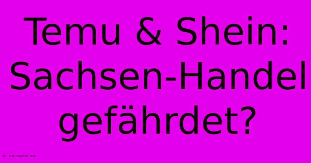 Temu & Shein: Sachsen-Handel Gefährdet?