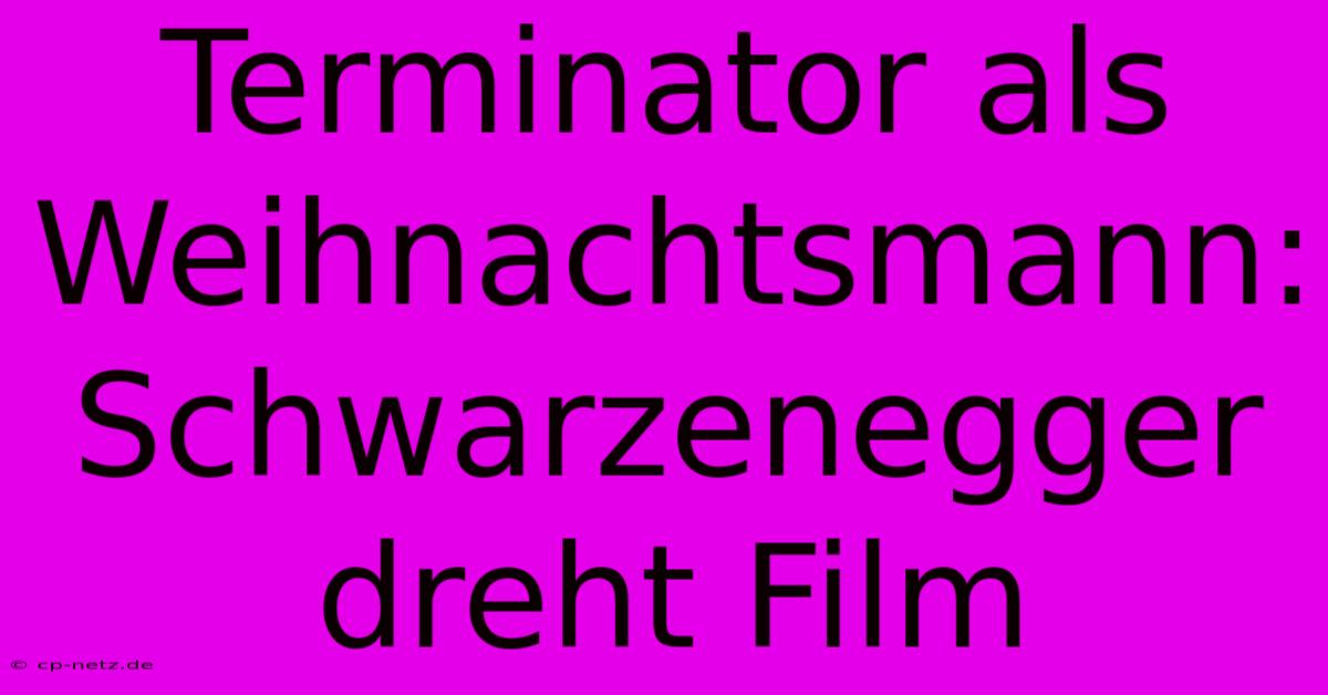 Terminator Als Weihnachtsmann: Schwarzenegger Dreht Film