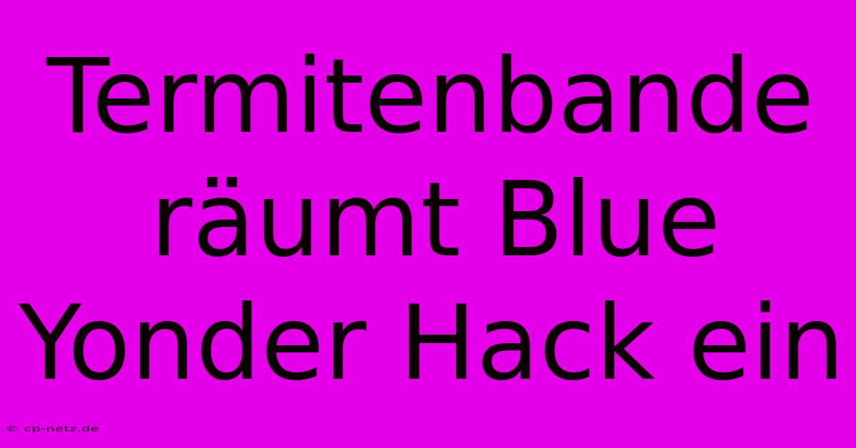 Termitenbande Räumt Blue Yonder Hack Ein